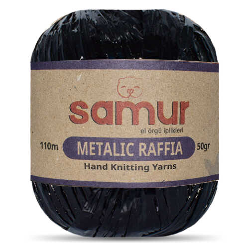 SAMUR,METALİK RAFFİA 113 SİYAH