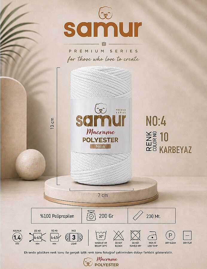SAMUR,4 NO POLYESTER MAKROME 0010 KARBEYAZ