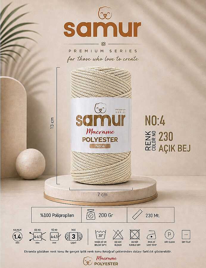 SAMUR,4 NO POLYESTER MAKROME 0230 AÇIK BEJ
