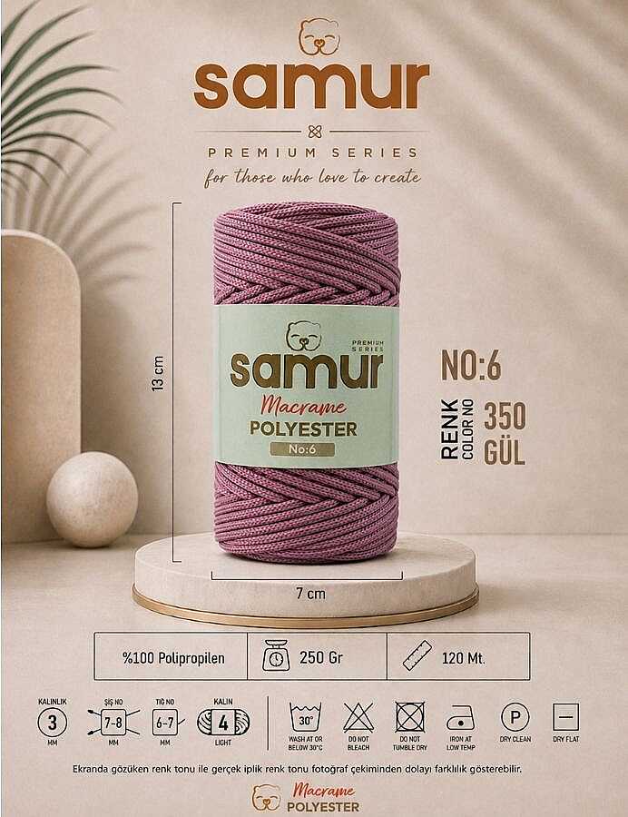 SAMUR,6 NO POLYESTER MAKROME 0350 GÜL