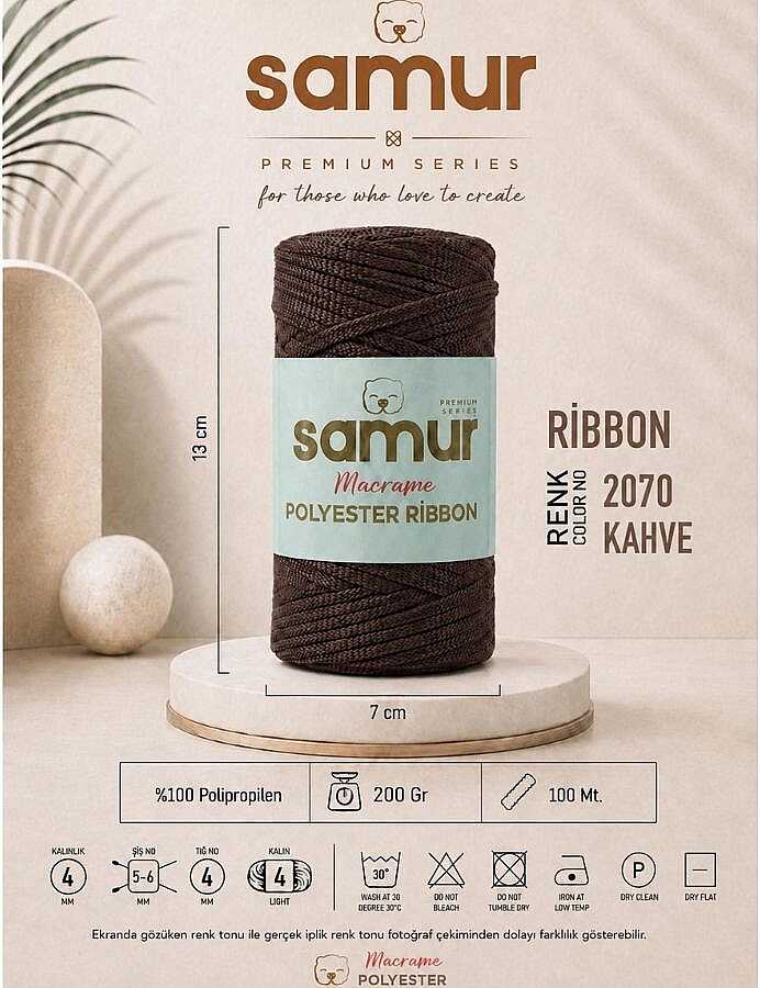 SAMUR,RİBBON POLYESTER MAKROME 2070 KAHVE
